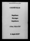 Coupéville. Baptêmes, mariages, sépultures 1722-1737