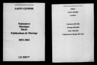 Sainte-Gemme. Naissances, mariages, décès, publications de mariage 1853-1862