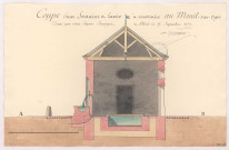 Coupe d'une fontaine à lavoir à construire au Mesnil- sur- Oger, 1777.
