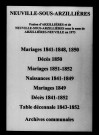 Neuville-sous-Arzillières. Mariages, naissances, décès, tables des naissances, mariages, décès 1841-1852
