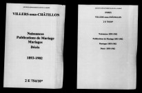 Villers-sous-Châtillon. Naissances, publications de mariage, mariages, décès 1893-1902