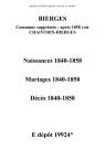 Bierges. Naissances, mariages, décès 1840-1858