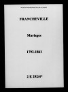 Francheville. Mariages 1793-1861