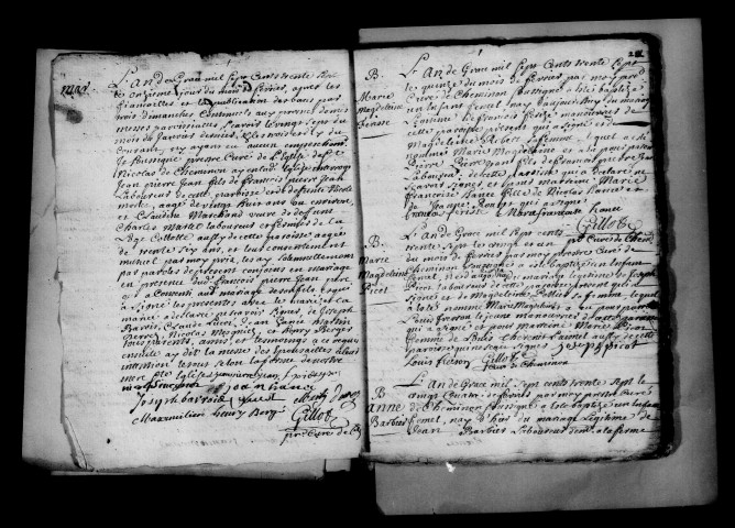 Cheminon. Baptêmes, mariages, sépultures 1737-1767