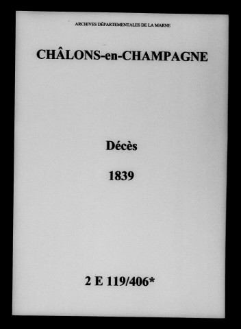 Châlons-sur-Marne. Décès 1839
