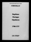 Chouilly. Baptêmes, mariages, sépultures 1708-1737
