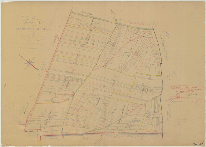 Poix (51438). Section D1 échelle 1/2500, plan mis à jour pour 1935, plan non régulier (papier)