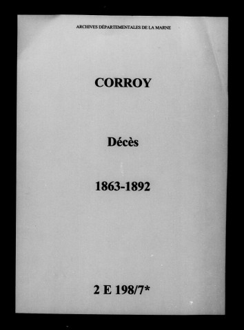 Corroy. Décès 1863-1892