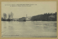 CHÂLONS-EN-CHAMPAGNE. La crue de la Marne à Châlons-sur-Marne (janvier 1910). La Marne et la Maison d'un tireur de grève.
