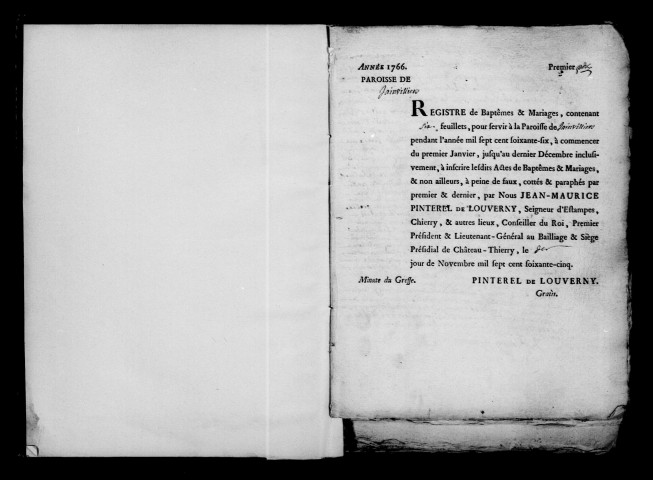 Janvilliers. Baptêmes, mariages, sépultures 1766-1792