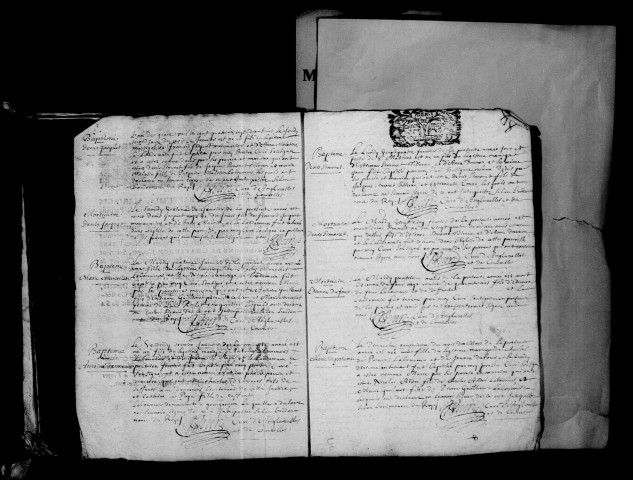 Angluzelles-et-Courcelles. Baptêmes, mariages, sépultures 1698