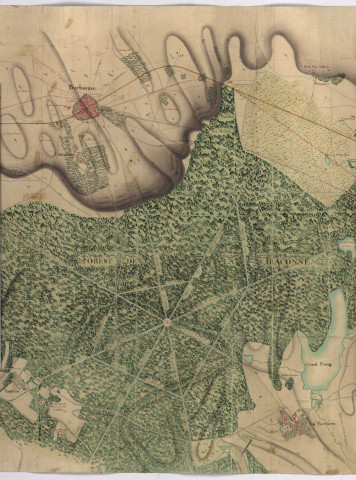 Sézanne-Villenauxe. Carte pour servir au projet de la route de Sézanne à Nogent-sur-Seine,levée par le Sieur Morla, géographe des ponts et chaussées, 1770.