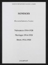 Somsois. Naissances, mariages, décès 1914-1920 (reconstitutions)