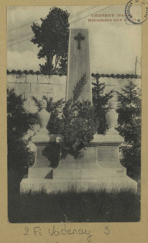VADENAY. Monument aux Morts.
Édition Kintz.Sans date