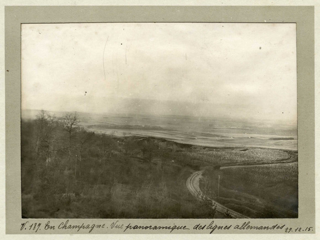 En Champagne. Vue panoramique des lignes allemandes, 27 décembre 1915 .