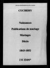Cuchery. Naissances, publications de mariage, mariages, décès 1843-1852
