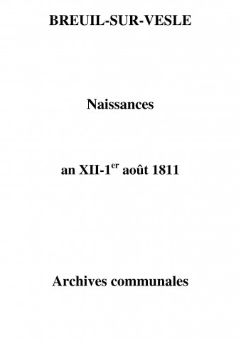 Breuil. Naissances an XII-1811
