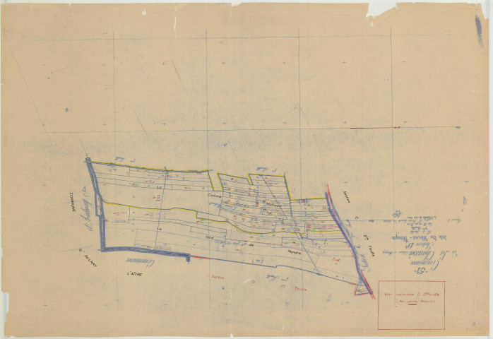 Chaussée-sur-Marne (La) (51141). Section D2 échelle 1/2500, plan mis à jour pour 1959 (section D2 3e partie), plan non régulier (papier)