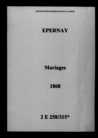 Épernay. Mariages 1868