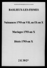 Baslieux-lès-Fismes. Naissances, mariages, décès 1793-an X