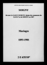 Soigny. Mariages 1893-1901