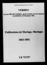 Verdey. Publications de mariage, mariages 1863-1892