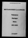 Bettancourt-la-Longue. Naissances, mariages, décès 1813-1832