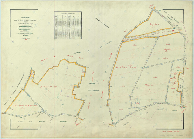 Saint-Quentin-le-Verger (51511). Section ZC échelle 1/2000, plan remembré pour 01/01/1969, régulier avant 20/03/1980 (papier armé)