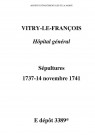 Vitry-le-François. Hôpital Général. Sépultures 1737-1741