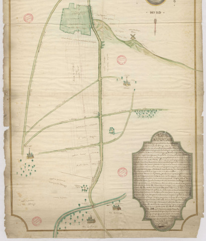 Plan et arpentage des limites entre les terroirs de Blanzy-la-Salonaise, Aire et Belham (1716), Hazart