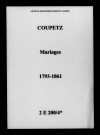Coupetz. Mariages 1793-1861