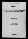 Lurey. Naissances an XI-1862