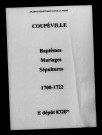 Coupéville. Baptêmes, mariages, sépultures 1700-1722