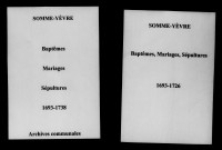 Somme-Yèvre. Baptêmes, mariages, sépultures 1693-1738