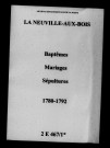Neuville-aux-Bois (La). Baptêmes, mariages, sépultures 1780-1792