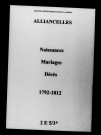 Alliancelles. Naissances, mariages, décès 1792-1812