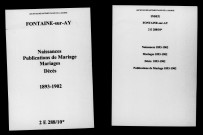 Fontaine-sur-Ay. Naissances, publications de mariage, mariages, décès 1893-1902