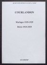 Courlandon. Mariages, décès 1919-1929