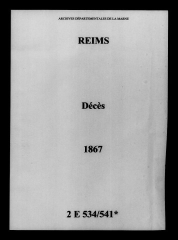 Reims. Décès 1867
