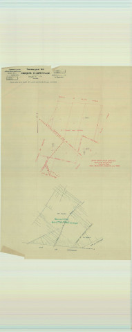 Saint-Remy-sous-Broyes (51514). Section D échelle 1/2000, plan remembré pour 01/01/1954, régulier avant 20/03/1980 (calque)