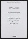 Soulanges. Naissances, mariages, décès 1910-1916 (reconstitutions)