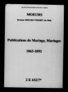 Moeurs. Publications de mariage, mariages 1863-1892