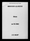 Broussy-le-Petit. Décès an XI-1862