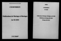 Courthiézy. Publications de mariage, mariages an XI-1832