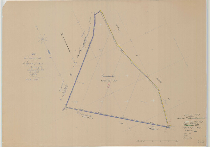 Igny-Comblizy (51298). Section F2 échelle 1/2500, plan mis à jour pour 01/01/1957, non régulier. Igny-le-Jard (papier)