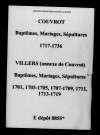 Couvrot. Baptêmes, mariages, sépultures 1717-1754