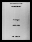 Corribert. Mariages 1893-1901