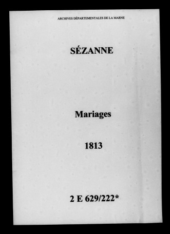 Sézanne. Mariages 1813