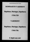 Varimont. Dommartin-sur-Yèvre. Baptêmes, mariages, sépultures 1730-1756