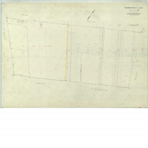 Warmeriville (51660). Section ZN échelle 1/2000, plan remembré pour 1974, plan régulier (papier armé).